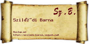 Sziládi Barna névjegykártya